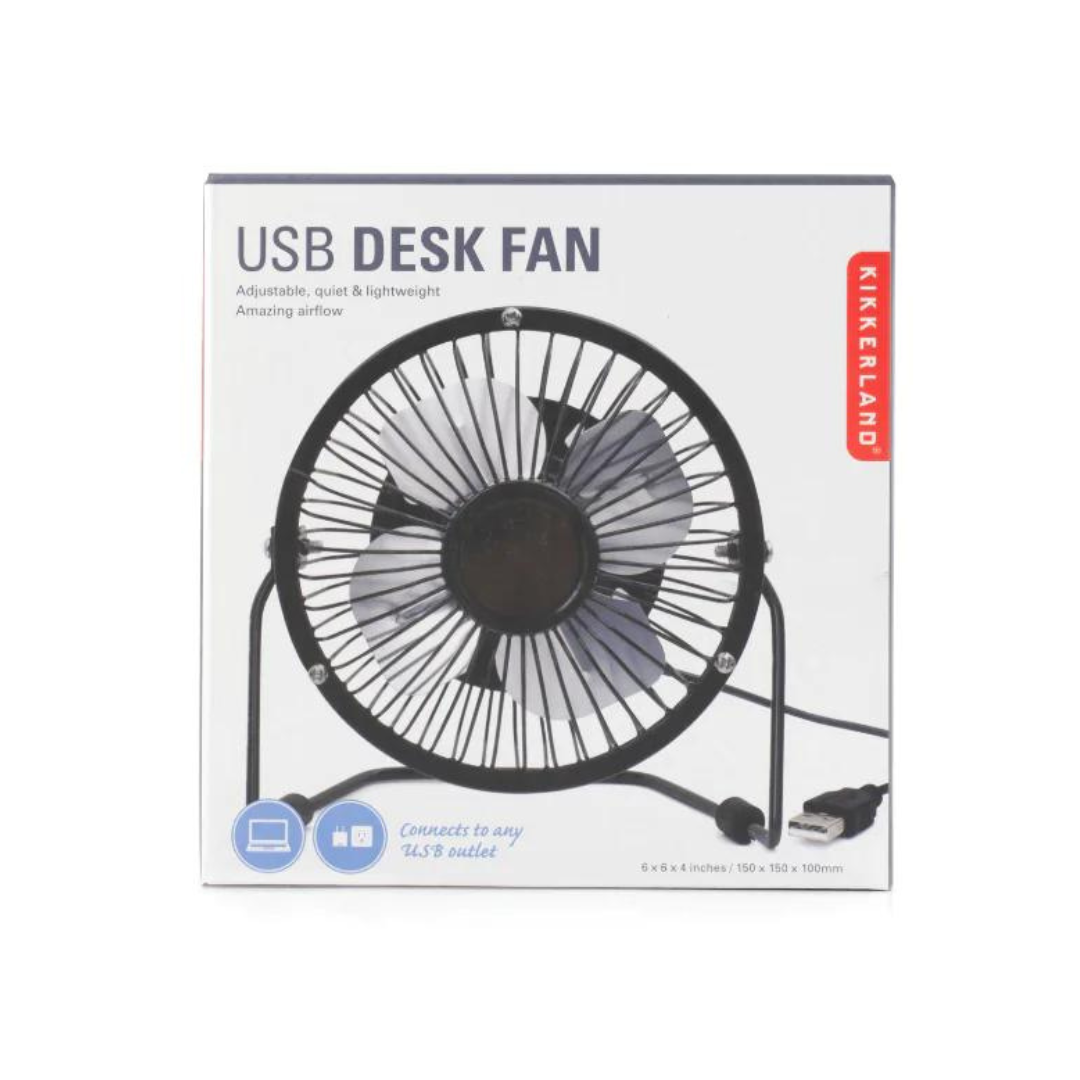 Fabulous Gifts | Kikkerland - Metal Desk Fan Black by Weirs of Baggot Street