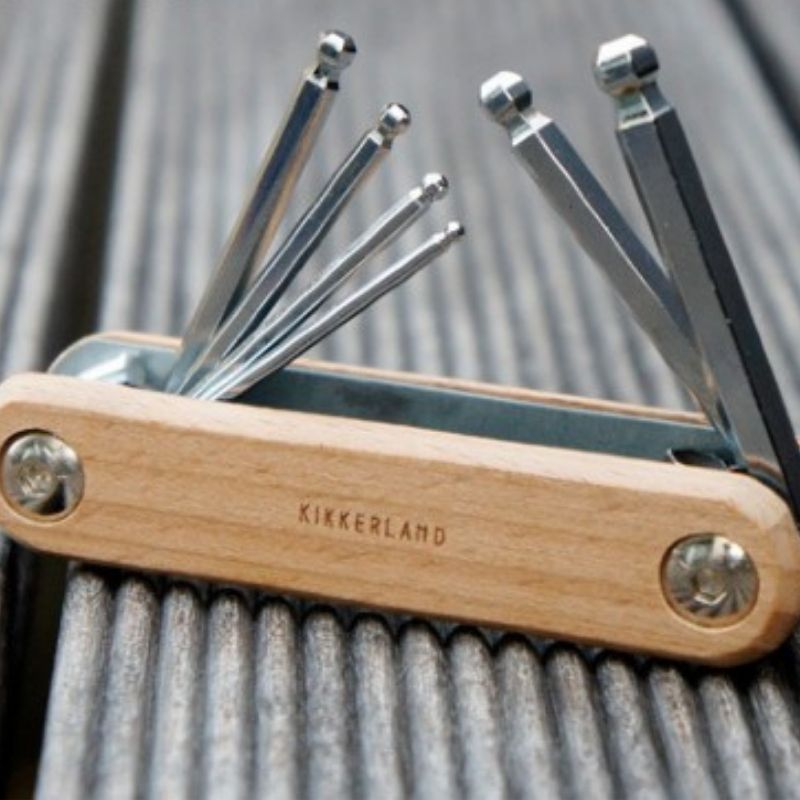 Kikkerland 6 in 1 Wood Hex Tool
