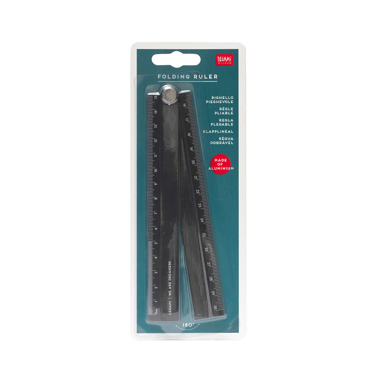 Back to School | Legami Aluminium Folding Ruler Black by Weirs of Baggot St