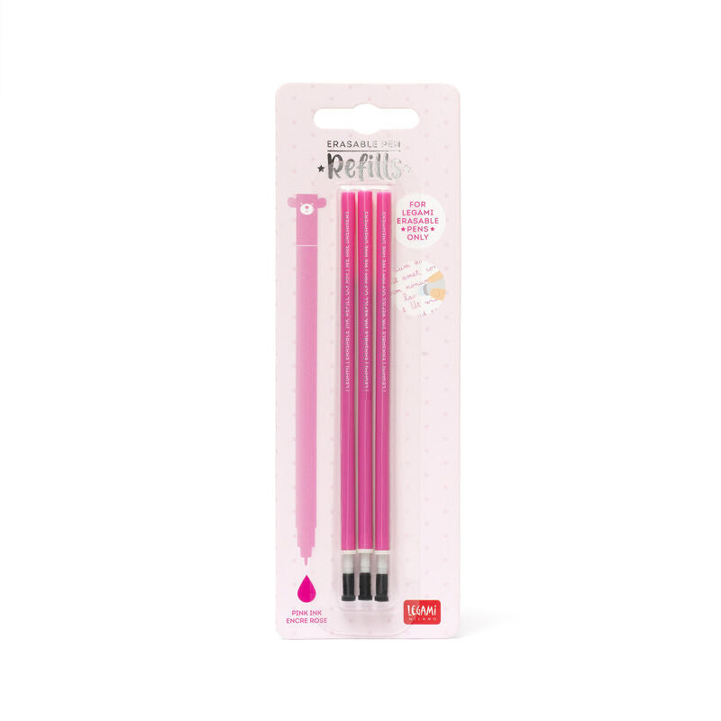 Back to School | Legami Erasable Pen Refills 3Pk - Pink by Weirs of Baggot St