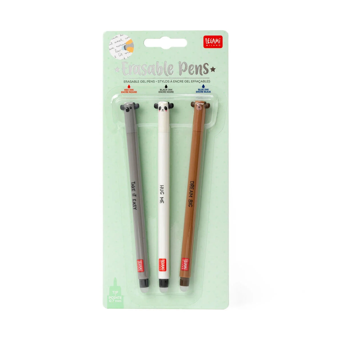 Legami Erasable Pen Set - Cutie Friends 3pk by Weirs of Baggot Street
