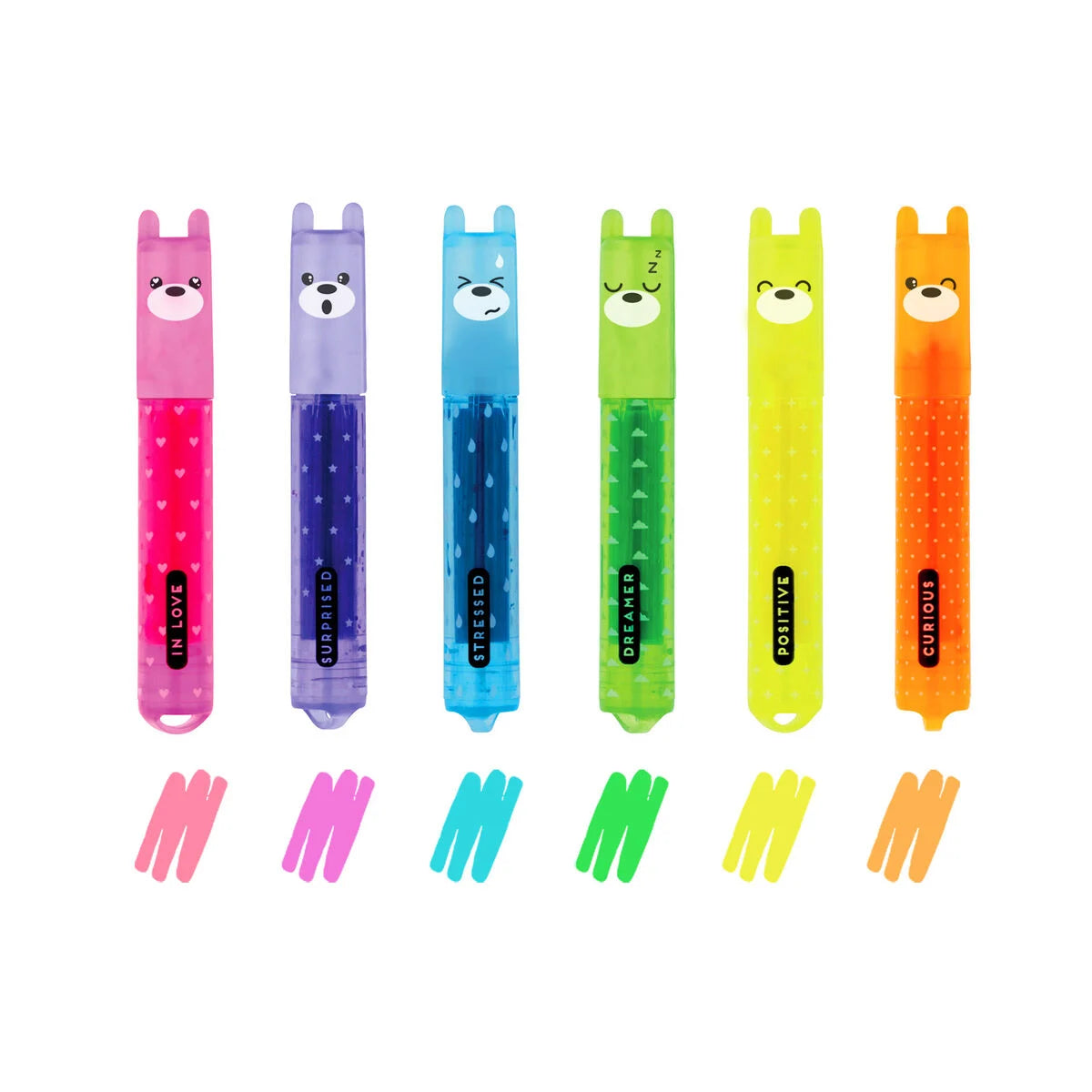 Legami Mini Highlighters 6Pk -Teddys Mood by Weirs of Baggot Street