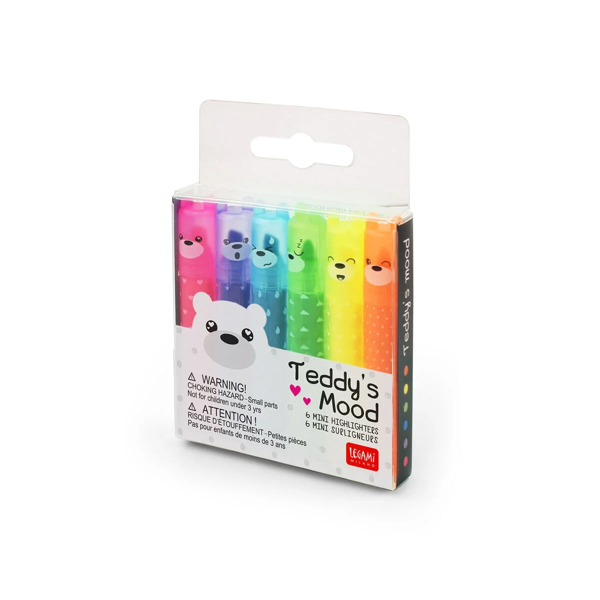 Legami Mini Highlighters 6Pk -Teddys Mood by Weirs of Baggot Street