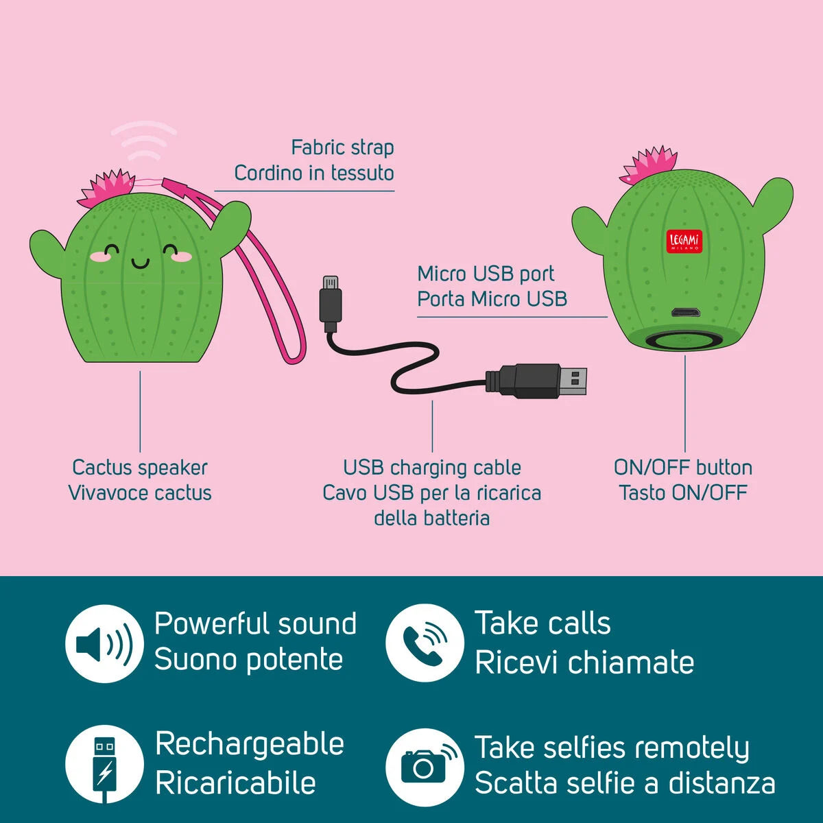 Stationery | Legami Pump up the Volume Mini Wireless Hands-Free Speaker by Weirs of Baggot St