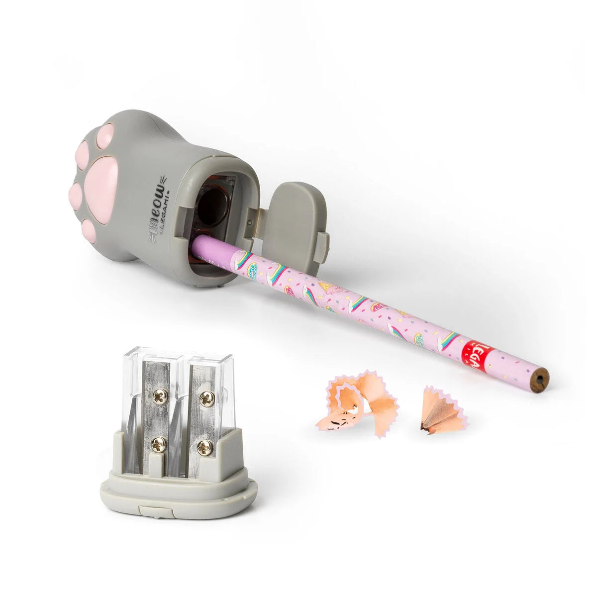 Stationery | Legami Pencil Sharpener with Container - Kitty by Weirs of Baggot St