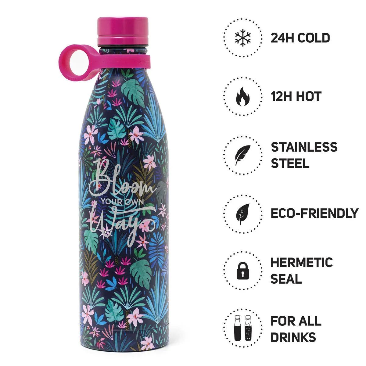 Fab Gifts | Legami Hot & Cold Vacuum Bottle Floral 800mL by Weirs of Baggot Street