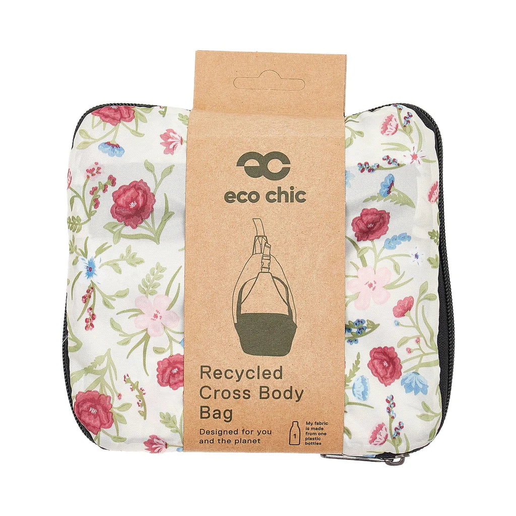 Sustainable Living | Eco Chic Beige Floral Cross Body Bag by Weirs of Baggot Street