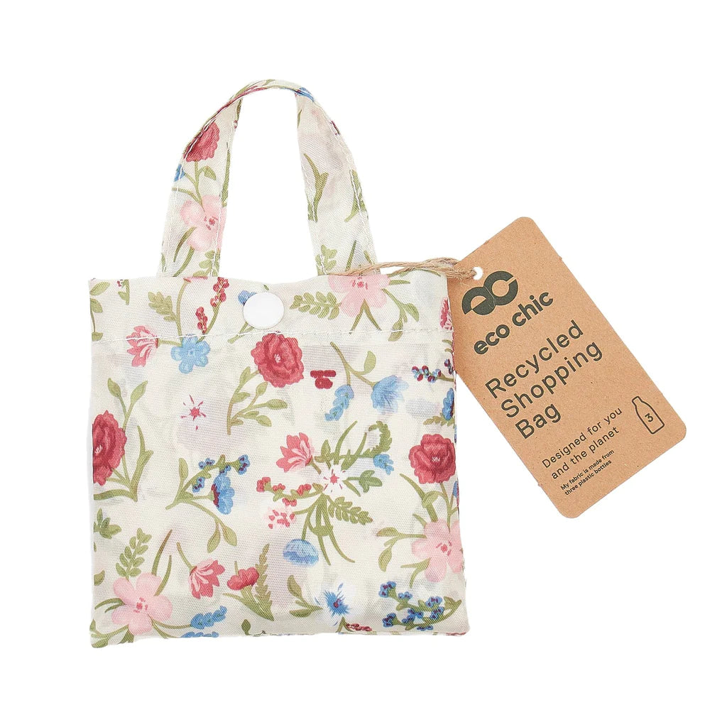 Sustainable Living | Eco Chic Beige Floral Shopper by Weirs of Baggot Street