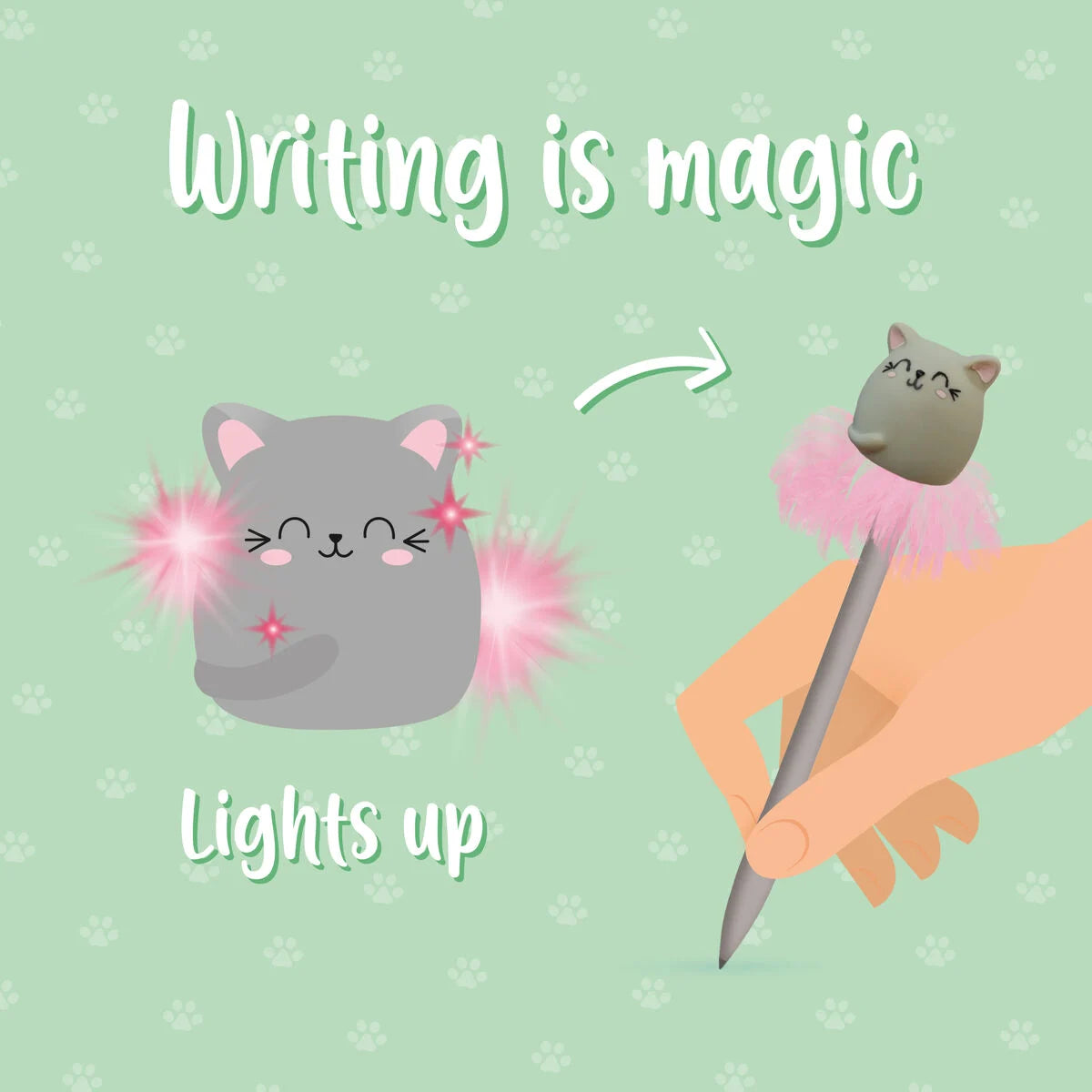 Back to School | Legami Light Up Ballpoint Pen Kitty by Weirs of Baggot Street