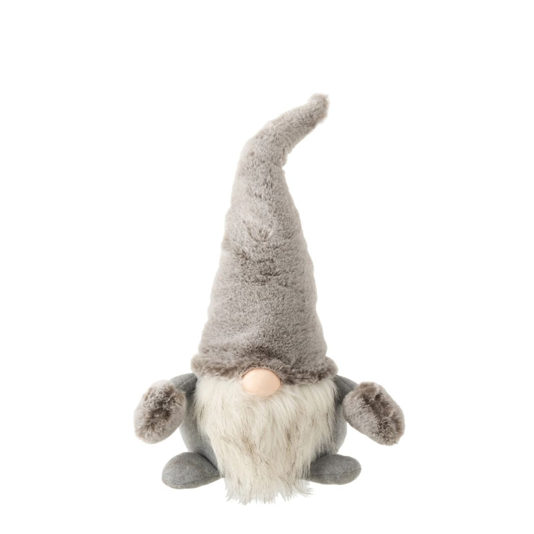 Christmas | J-Line Santa Standing Plush Grey White Small by Weirs of Baggot Street