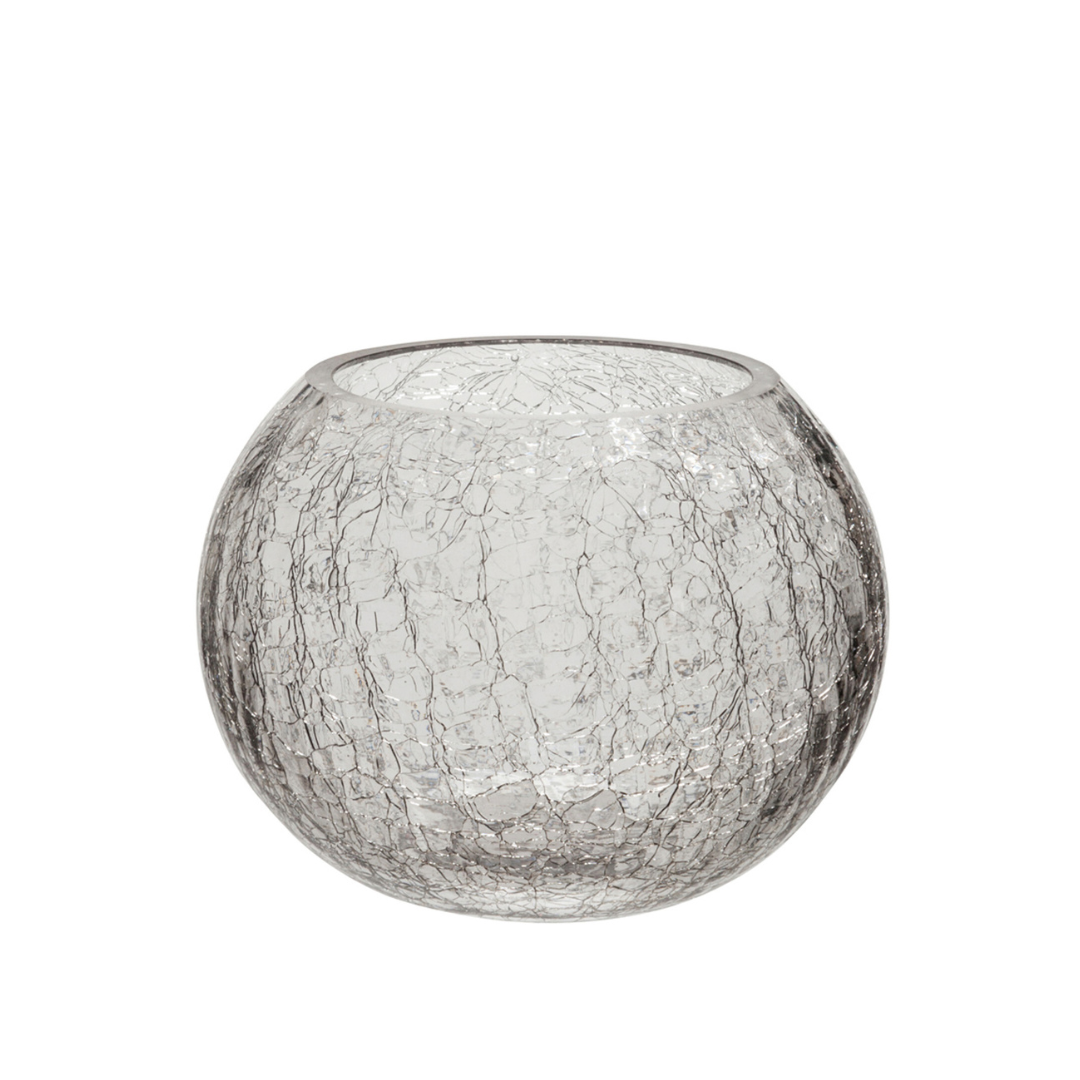 Christmas Shop | Large Clear Crackle Glass Hurricane Candleholder  by Weirs of Baggot Street
