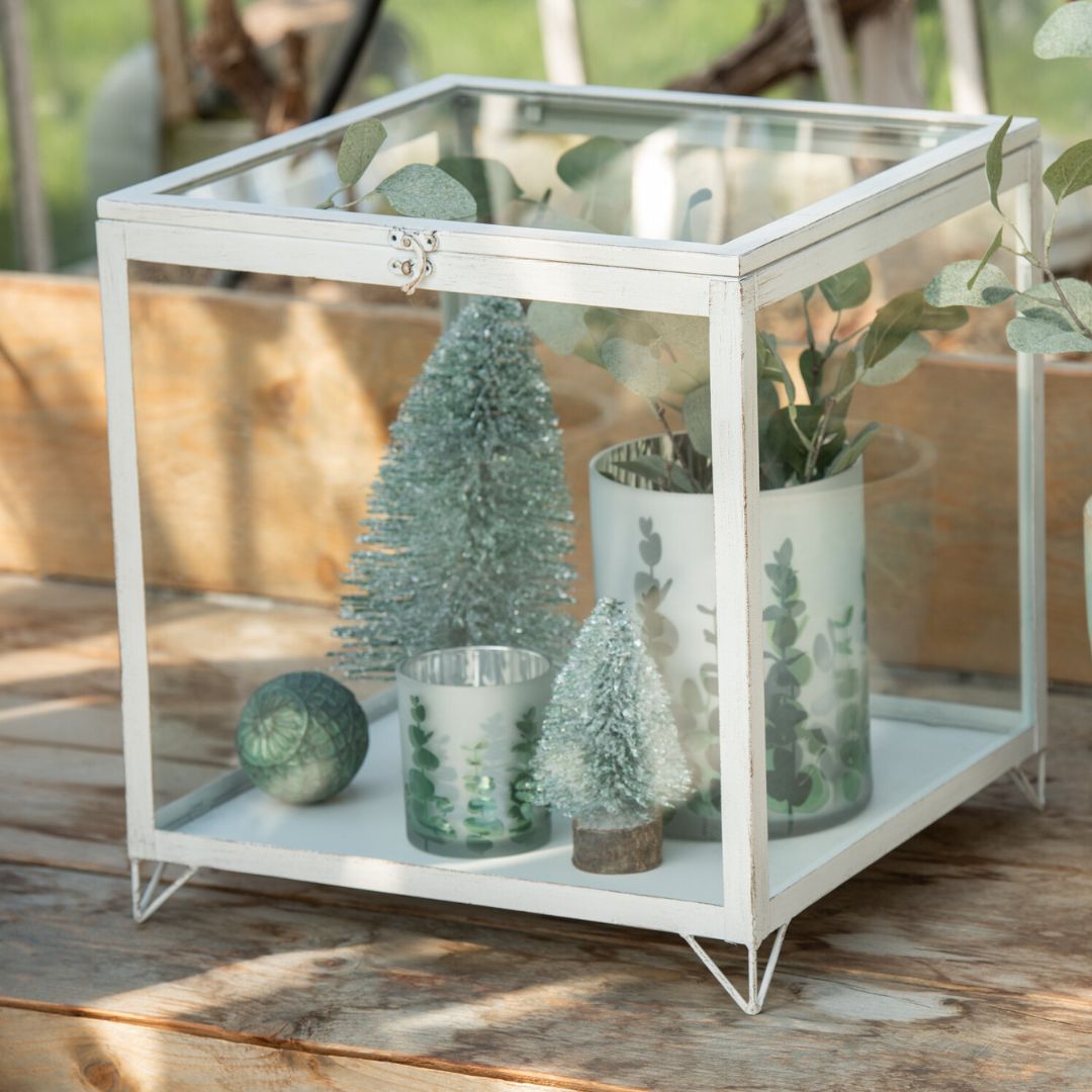 Christmas | J-Line Christmas Tree Decoration Green Silver Small by Weirs of Baggot Street