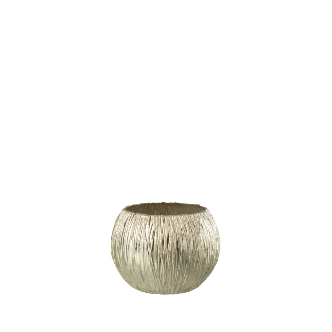 Christmas | Metallic Gold Candle Holder - Small by Weirs of Baggot Street