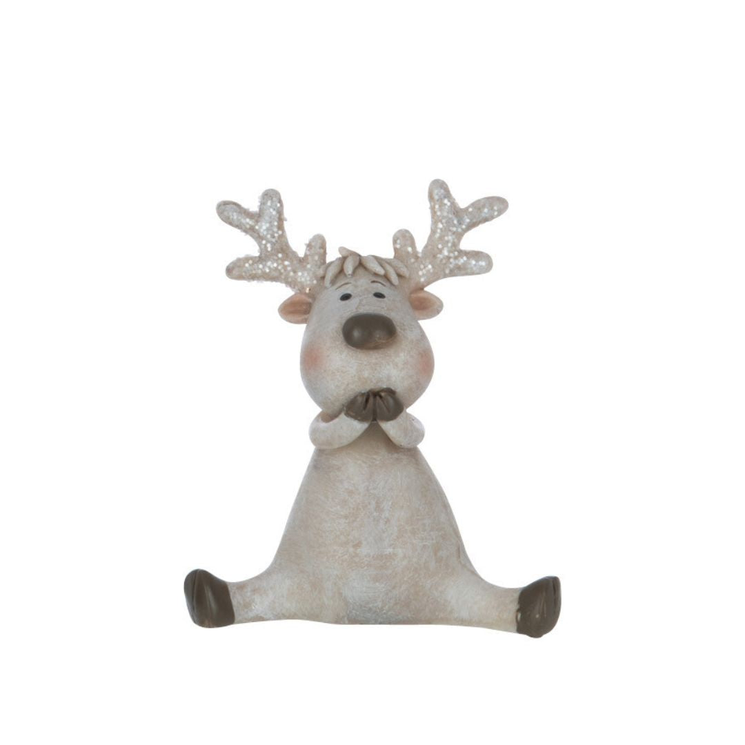 Christmas | J-Line Sitting Deer Hear See Speak Set Of 3 by Weirs of Baggot Street