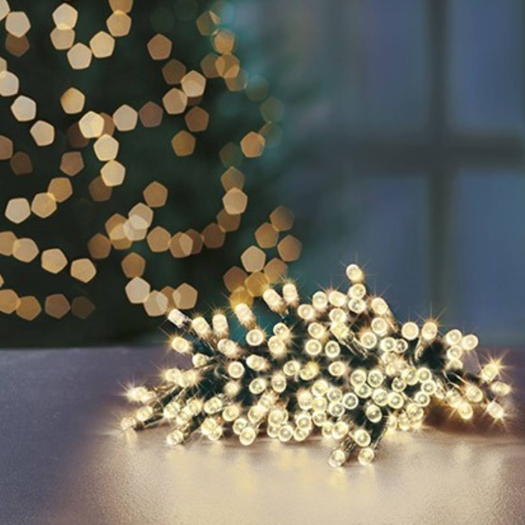 Christmas Lights 400 Battery Operated Multi Action LED with Timer Warm White by Weirs of Baggot Street