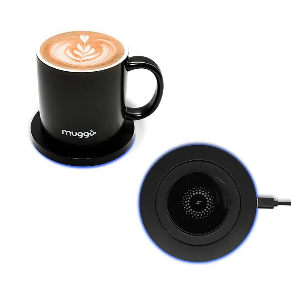 Clever Gadgets | Clever Gadgets Muggo Qi Black // Self-Heated Mug + Wireless Charger Coaster by Weirs of Baggot Street