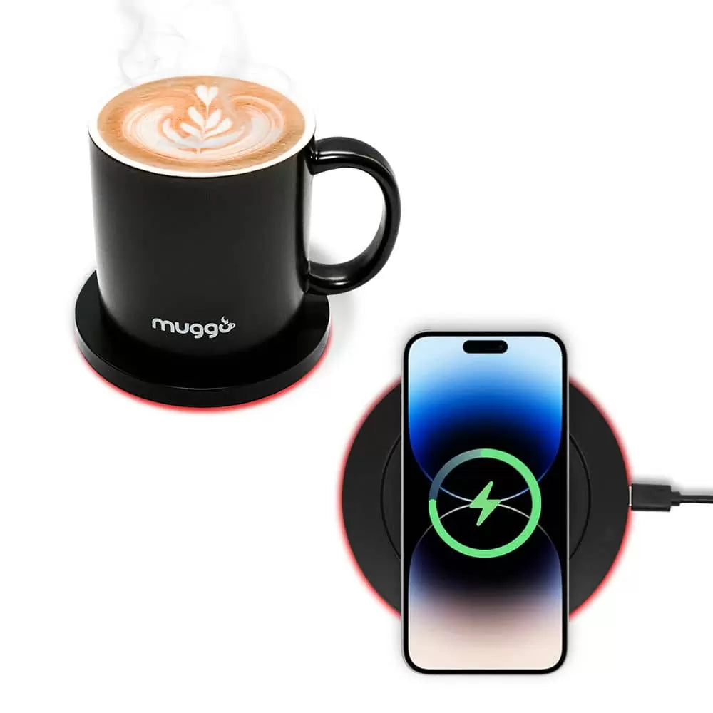 Clever Gadgets | Clever Gadgets Muggo Qi Black // Self-Heated Mug + Wireless Charger Coaster by Weirs of Baggot Street