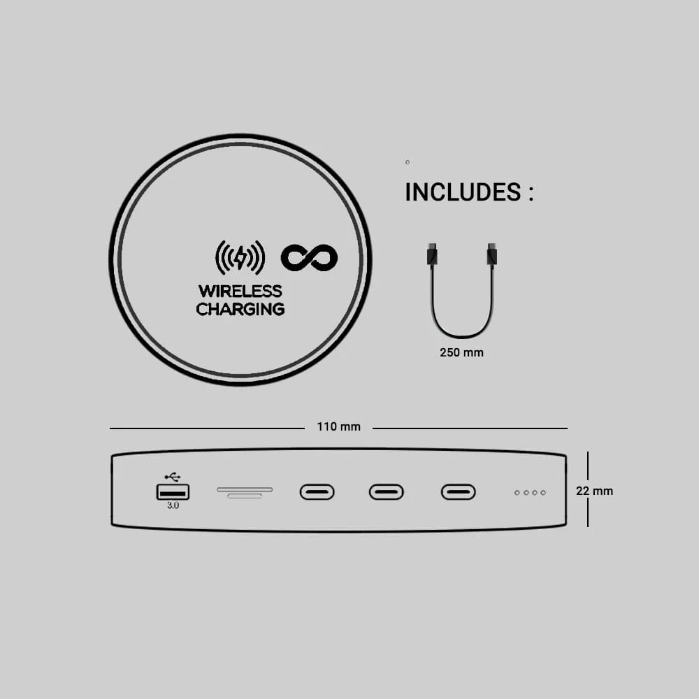 Clever Gadgets | Moovy 12-in-1 USB-C Hub Station With Wireless Charging + Power Bank by Weirs of Baggot Street