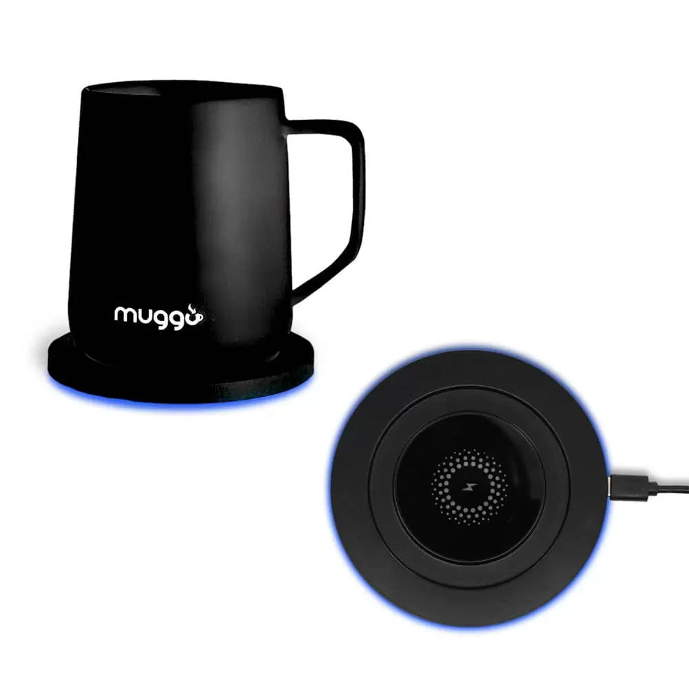 Clever Gadgets | Muggo Qi Grande Edition Black Self-Heated Mug + Wireless Charger Coaster by Weirs of Baggot Street