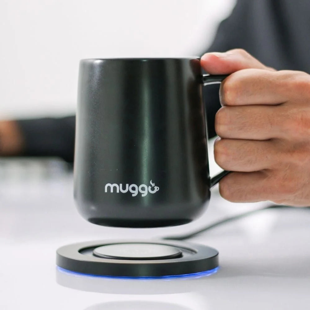 Clever Gadgets | Muggo Qi Grande Edition Black Self-Heated Mug + Wireless Charger Coaster by Weirs of Baggot Street