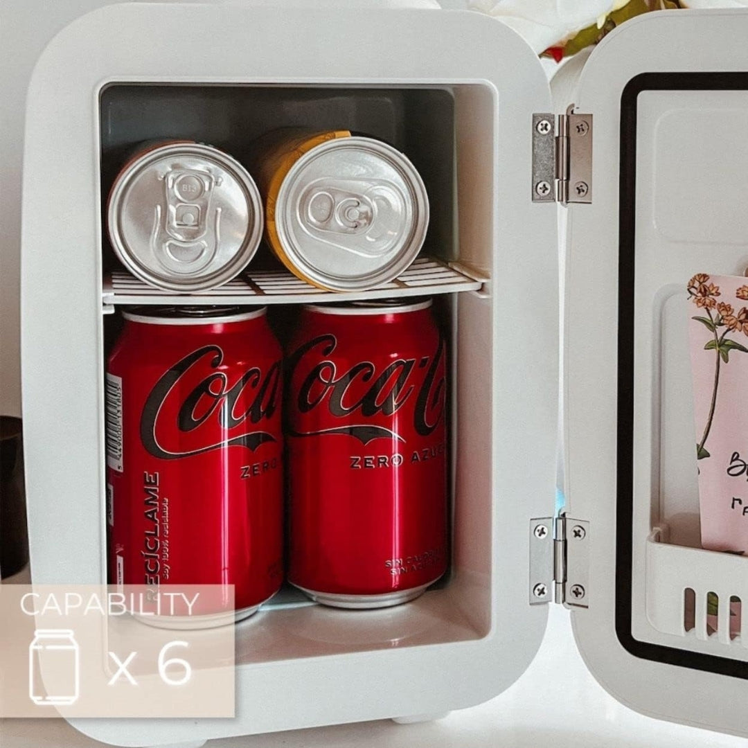 Fab Gifts | Brienne Mini Fridge Portable Retro White 4L by Weirs of Baggot Street