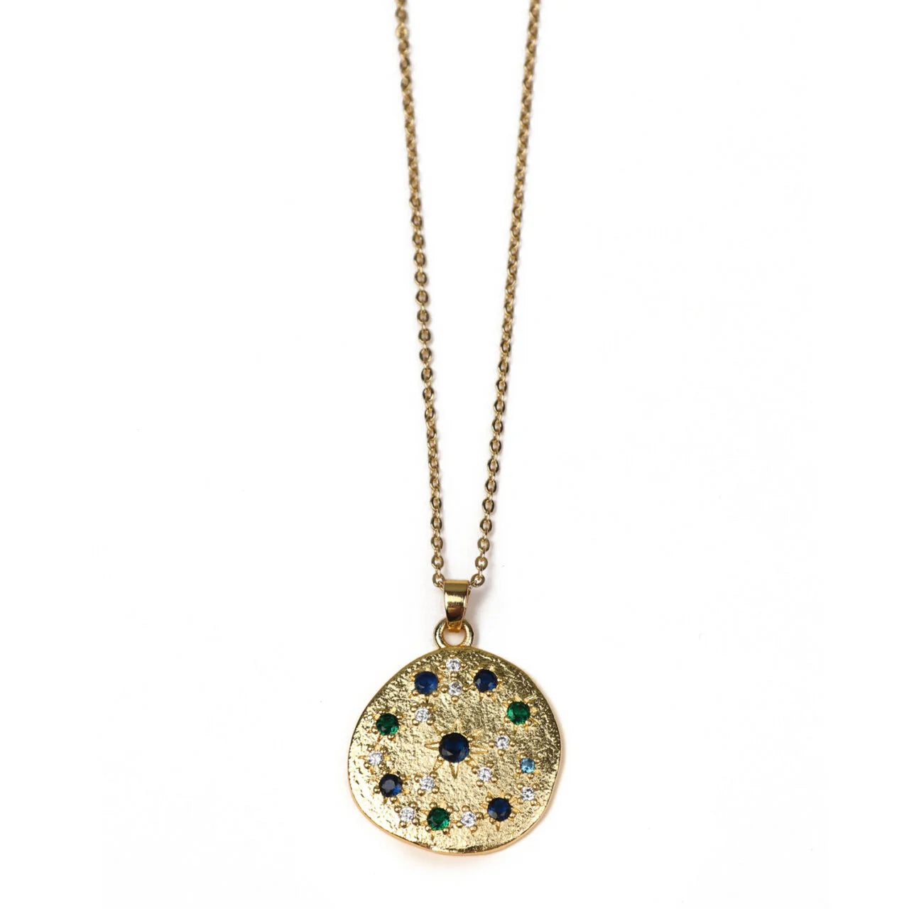 Fab Gifts | Jewellery Necklace Gold Multi Stone Green by Weirs of Baggot Street