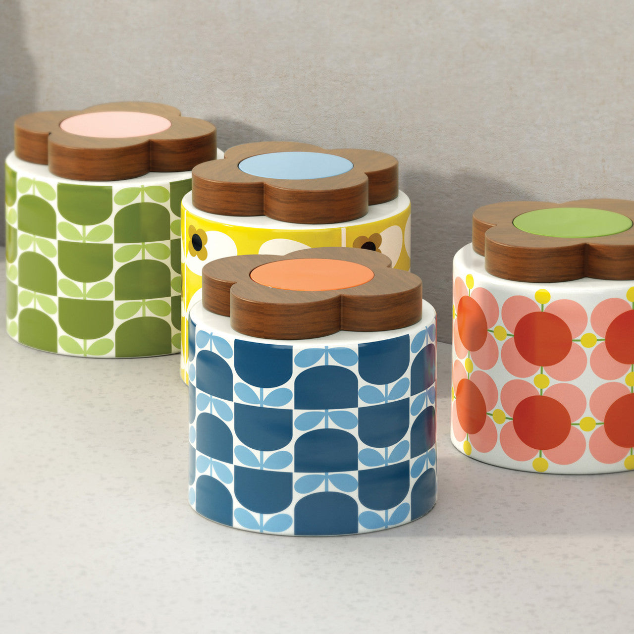 Fab Gifts | Orla Kiely Atomic Flower Bubblegum Storage Jar 1.1L by Weirs of Baggot Street