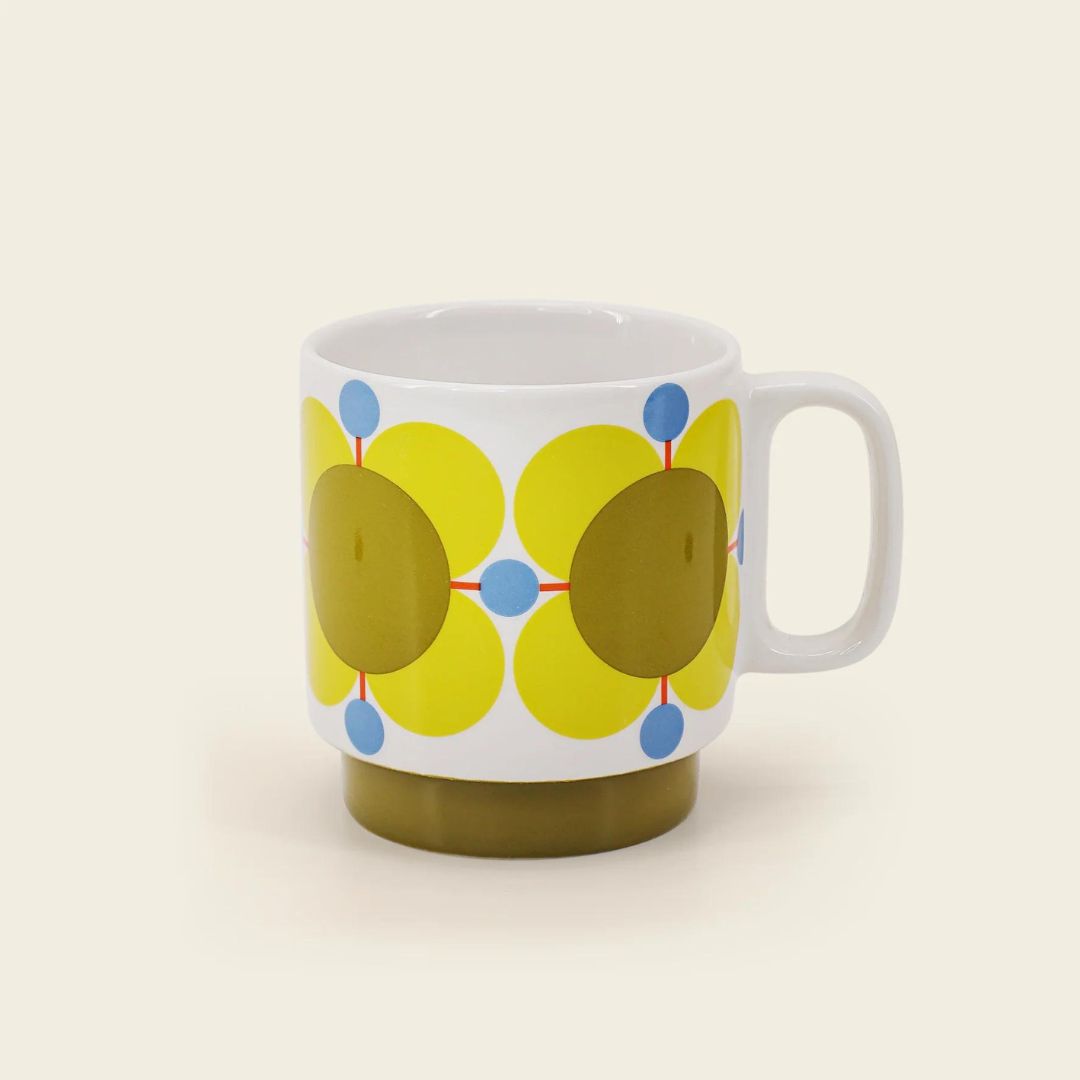 Fab Gifts | Orla Kiely Atomic Flower Stacking Mugs Set of 4 by Weirs of Baggot Street