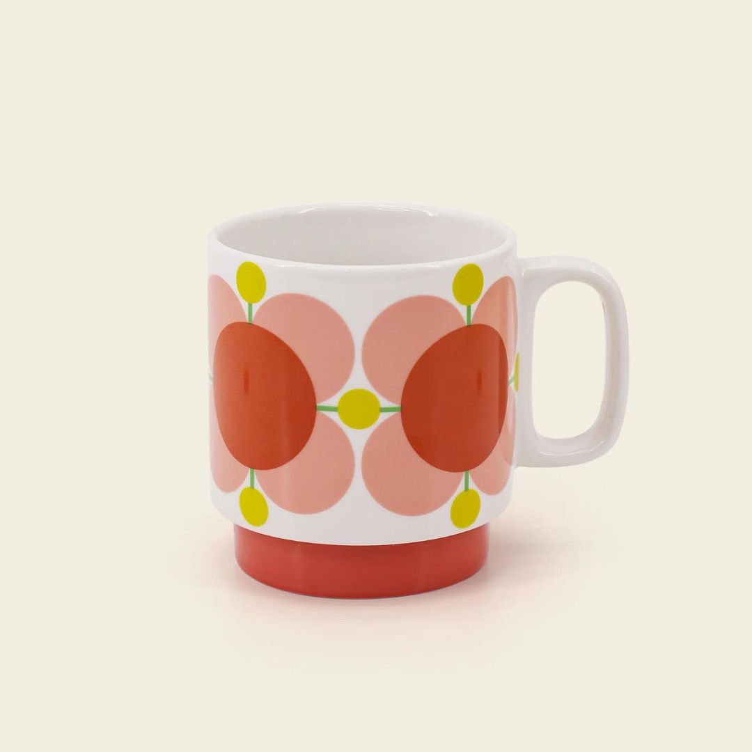 Fab Gifts | Orla Kiely Atomic Flower Stacking Mugs Set of 4 by Weirs of Baggot Street