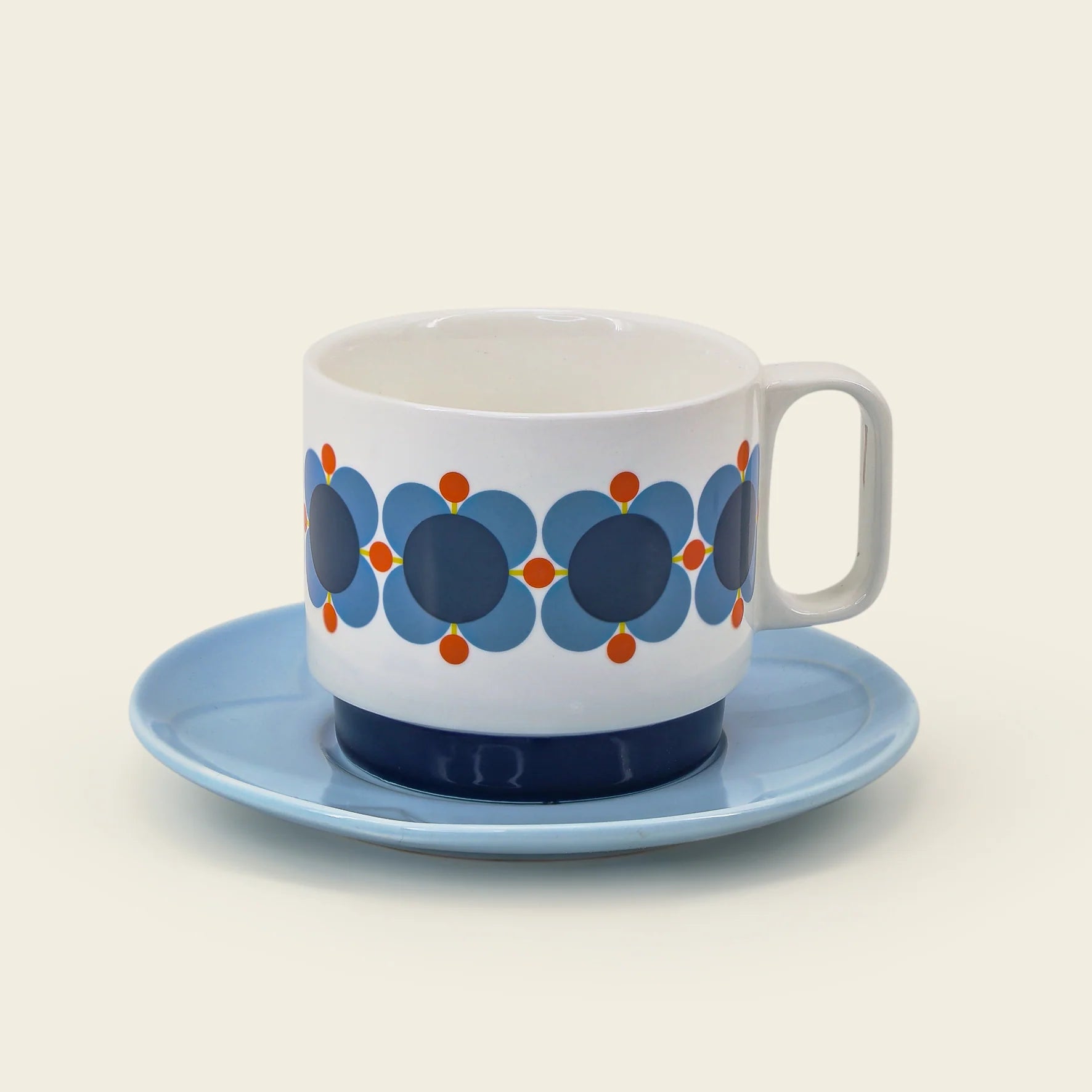 Fab Gifts | Orla Kiely Atomic Flower Tea Cup & Saucer Set of 2 by Weirs of Baggot Street