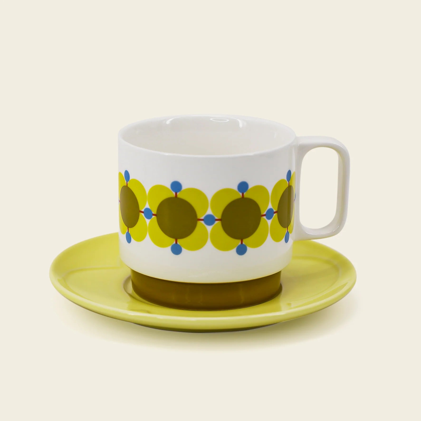 Fab Gifts | Orla Kiely Atomic Flower Tea Cup & Saucer Set of 2 by Weirs of Baggot Street