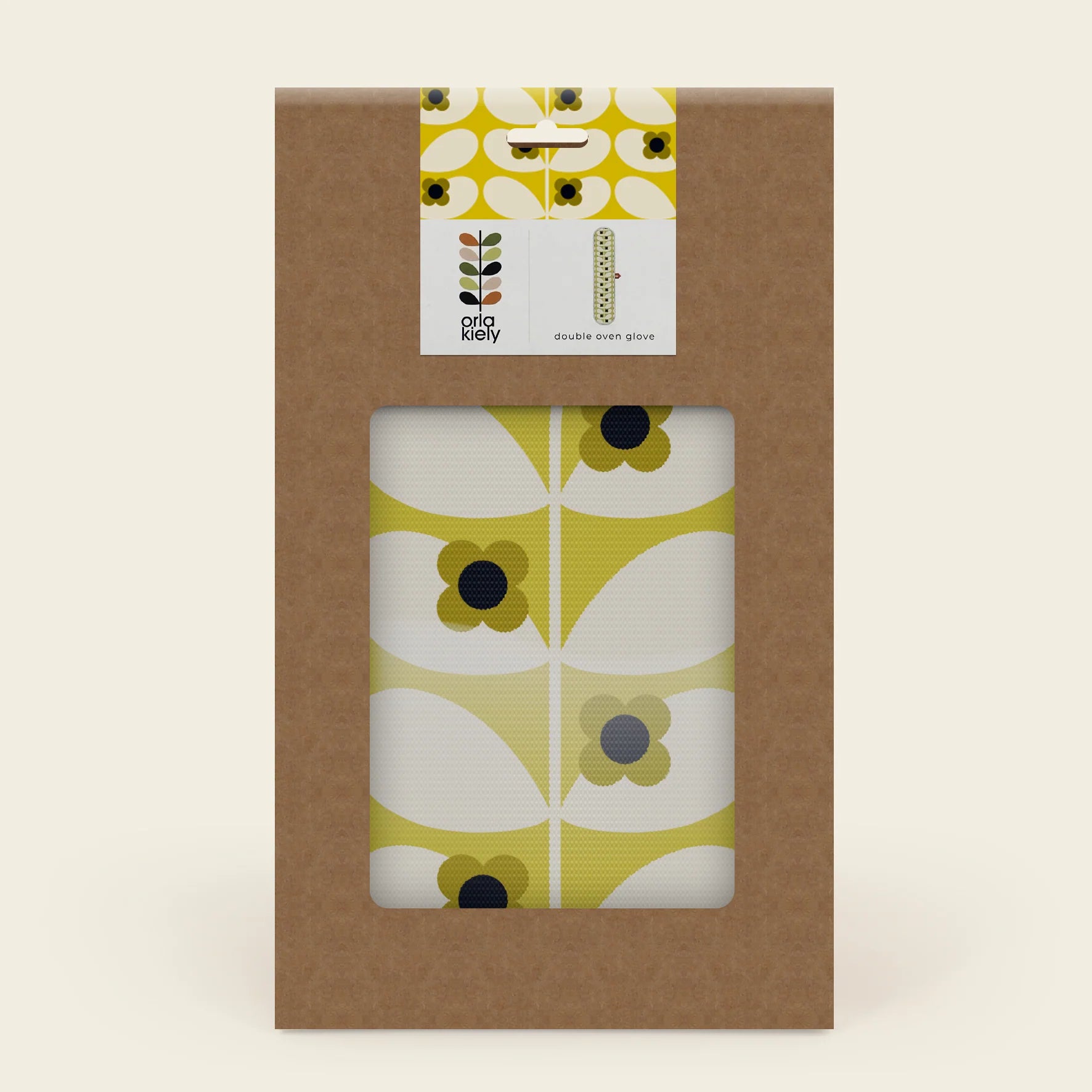 Fab Gifts | Orla Kiely Double Oven Mitt Wild Rose Stem Ochre by Weirs of Baggot Street