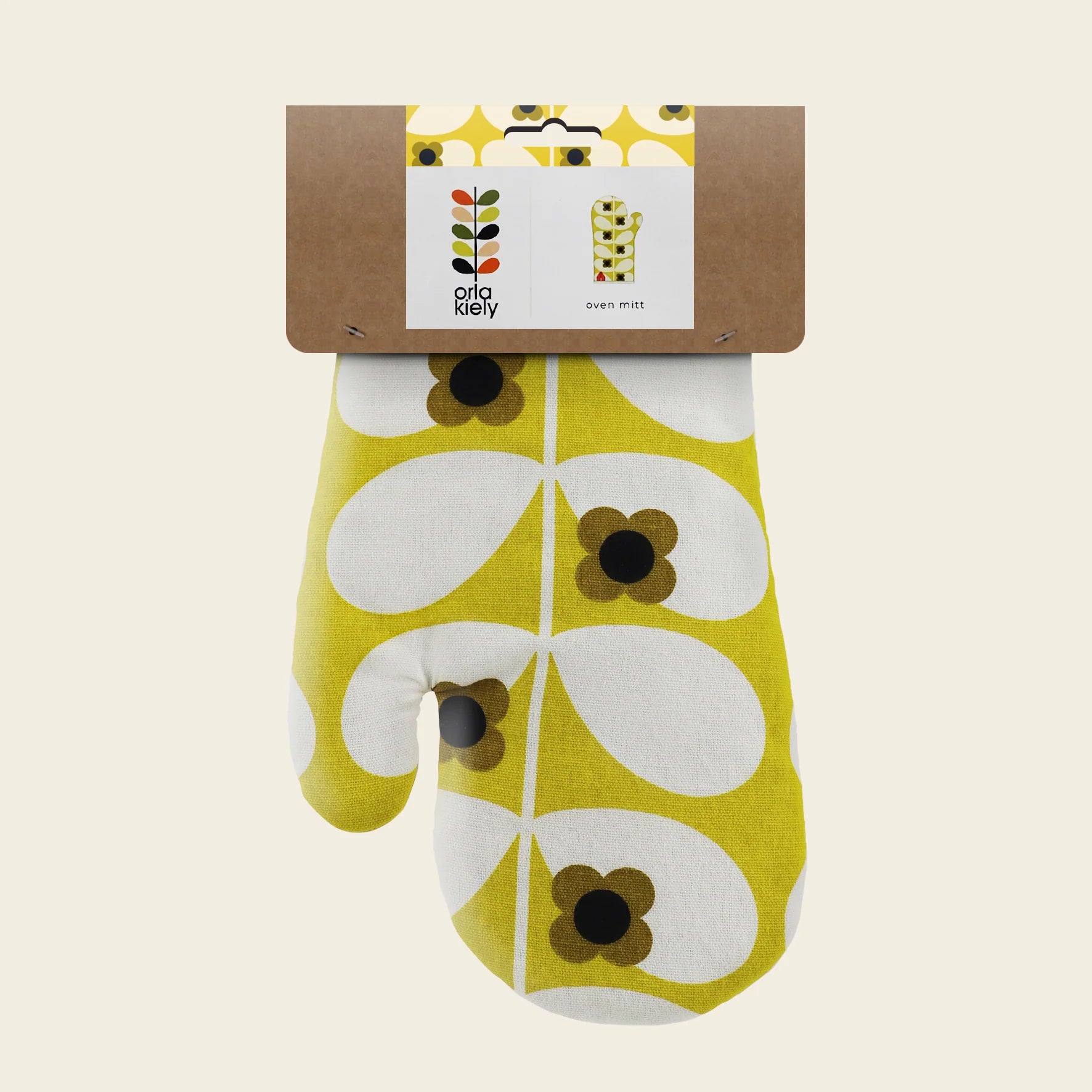 Fab Gifts | Orla Kiely Oven Mitt Wild Rose Stem Ochre by Weirs of Baggot Street