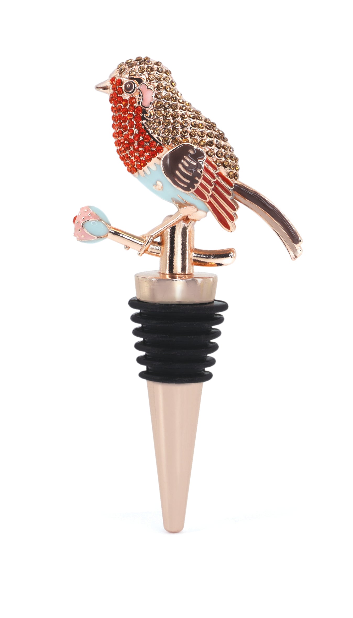 Fab Gifts | Tipperary Crystal Robin Bottle Stopper by Weirs of Baggot Street