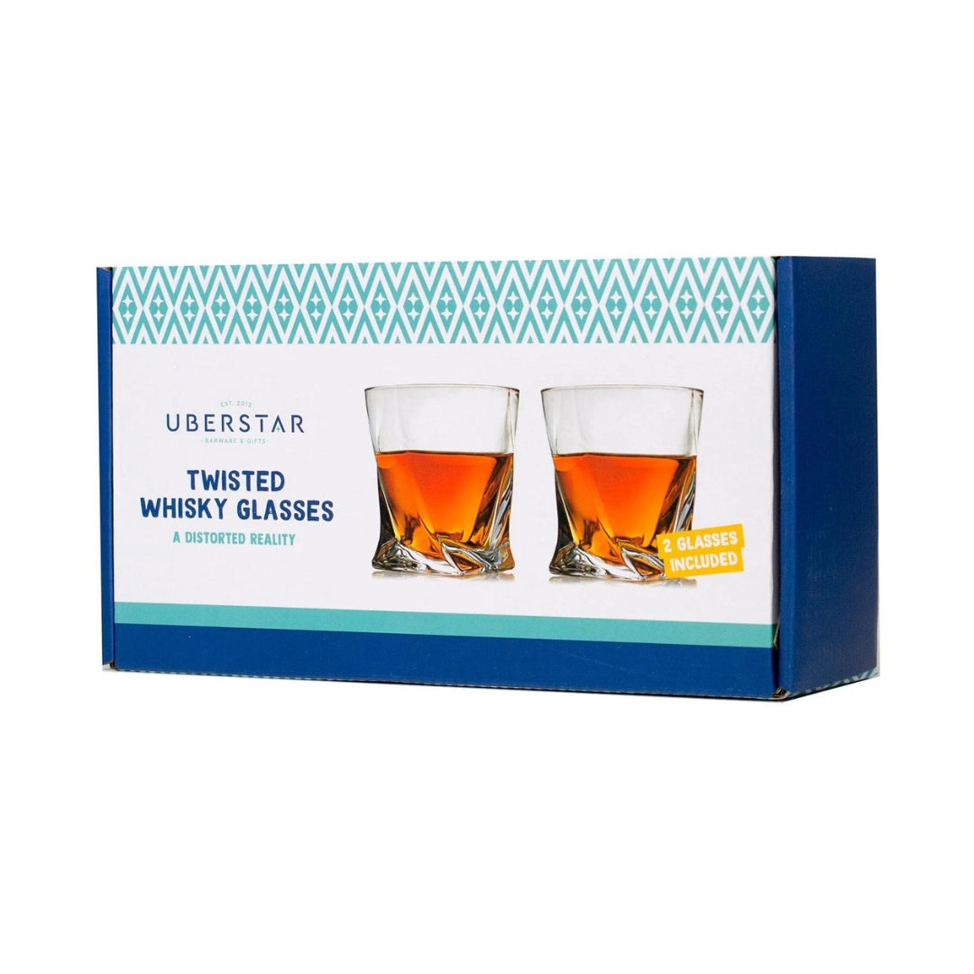 Fab Gifts | Twisted Whiskey Glasses Pair by Weirs of Baggot Street