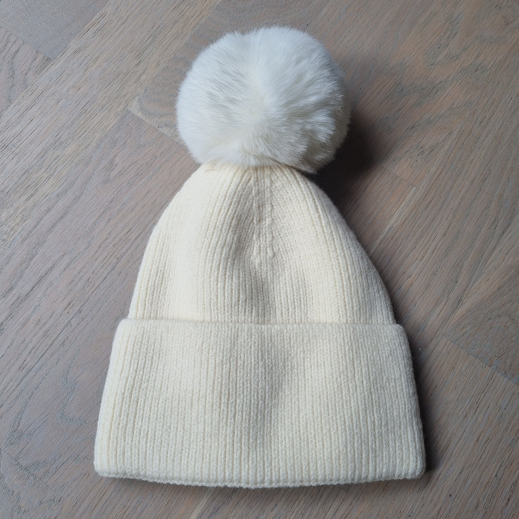 Fab Gifts | Winter Accessories Winter Beanie Pom Pom Cream by Weirs of Baggot Street