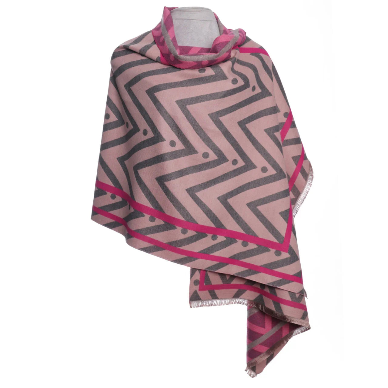 Fab Gifts | Winter Accessories Wrap Zigzag Pink by Weirs of Baggot Street