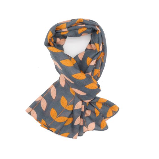 Fabulous Gifts Apparel Leaf Lines Scarf Denim by Weirs of Baggot Street