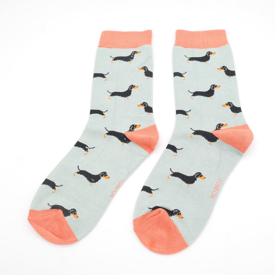 Fabulous Gifts Apparel Little Sausage Dogs Socks Duck Egg by Weirs of Baggot Street