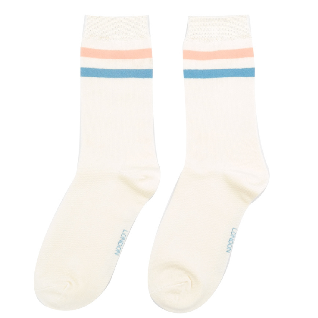 Fabulous Gifts Apparel Sport Stripes Socks White by Weirs of Baggot Street