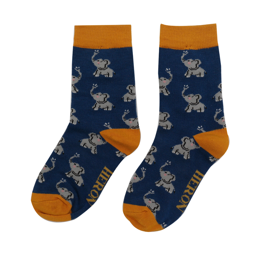 Fabulous Gifts Bubs Kids Mr Heron Boys Elephants Socks Navy 4-6Y by Weirs of Baggot Street