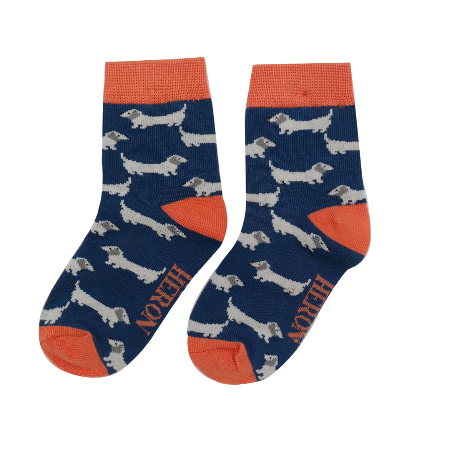 Fabulous Gifts Bubs Kids Mr Heron Boys Sausage Dogs Socks Navy 2-3Y by Weirs of Baggot Street