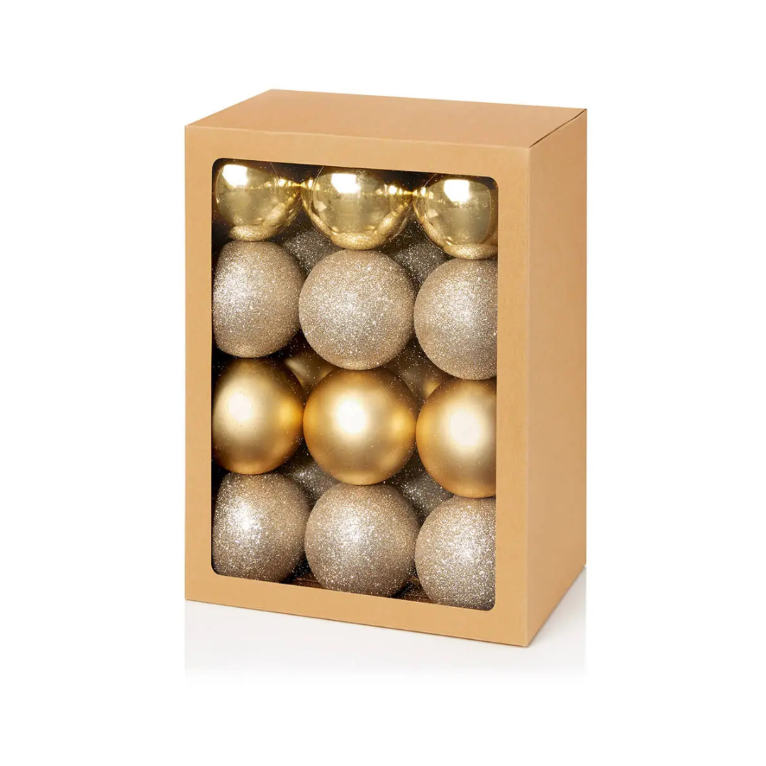 Fabulous Gifts Christmas Christmas Baubles Champagne Gold Multi Finish 10 x 60mm by Weirs of Baggot Street