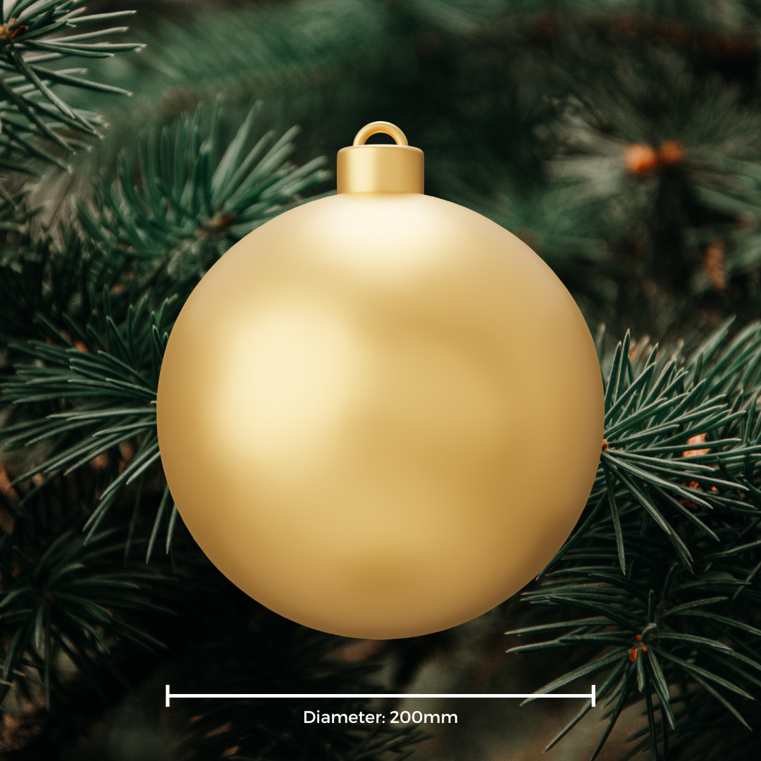 Fabulous Gifts Christmas Christmas Baubles Champagne Gold Shiny Shatterproof 200mm 2pc  by Weirs of Baggot Street