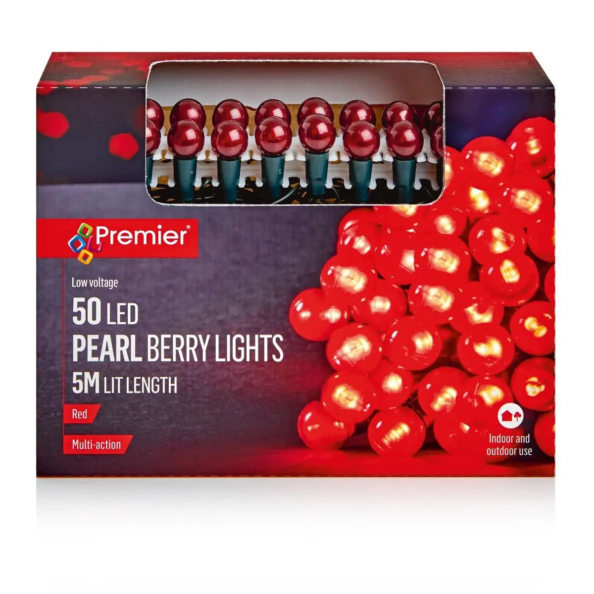 Fabulous Gifts Christmas Christmas Lights 50 Pearl Berry Multi Action LED with Timer Red by Weirs of Baggot Street