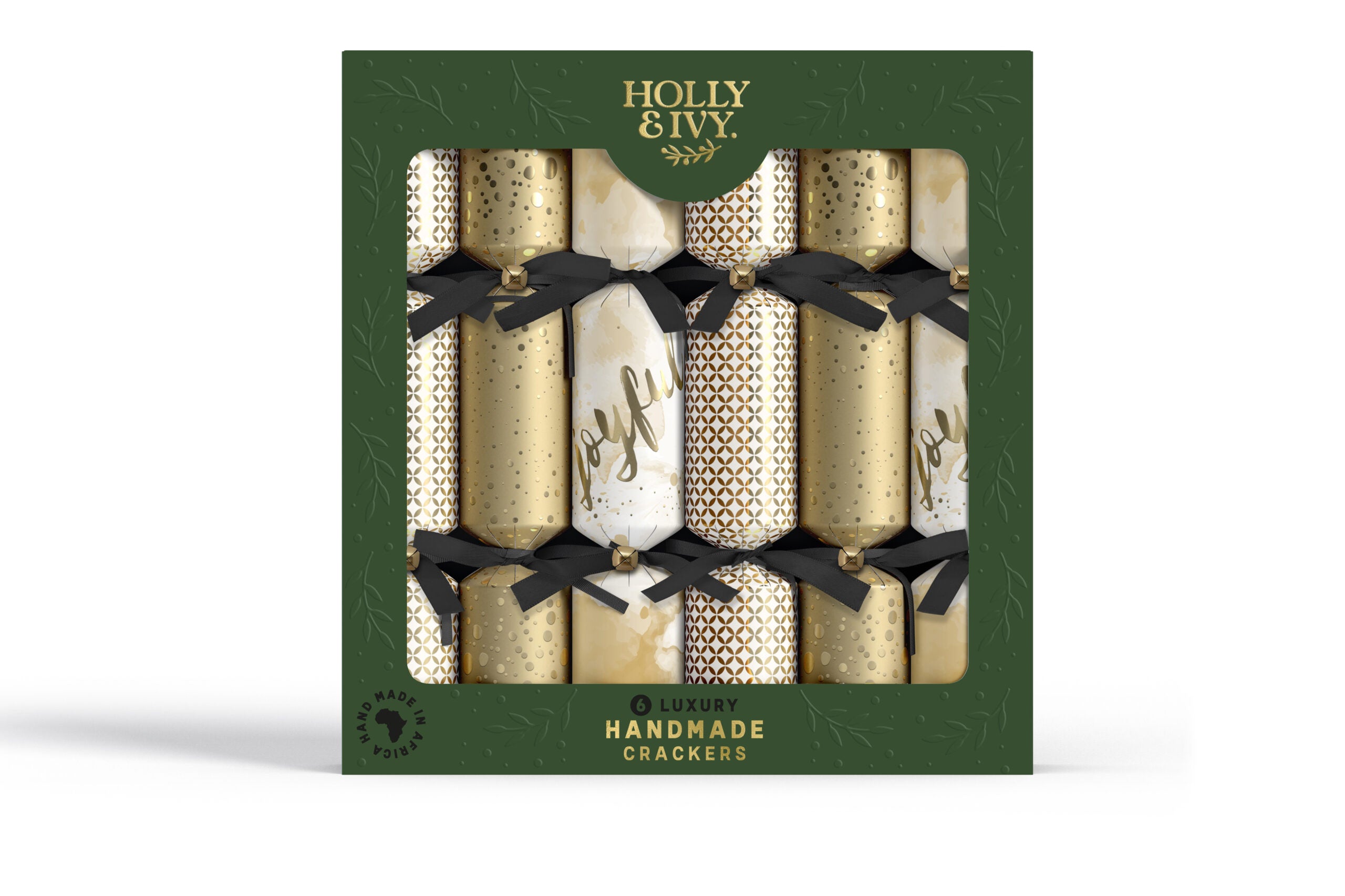 Fabulous Gifts Christmas Crackers Holly & Ivy Luxury Crackers Modern Gold Patterns  by Weirs of Baggot Street