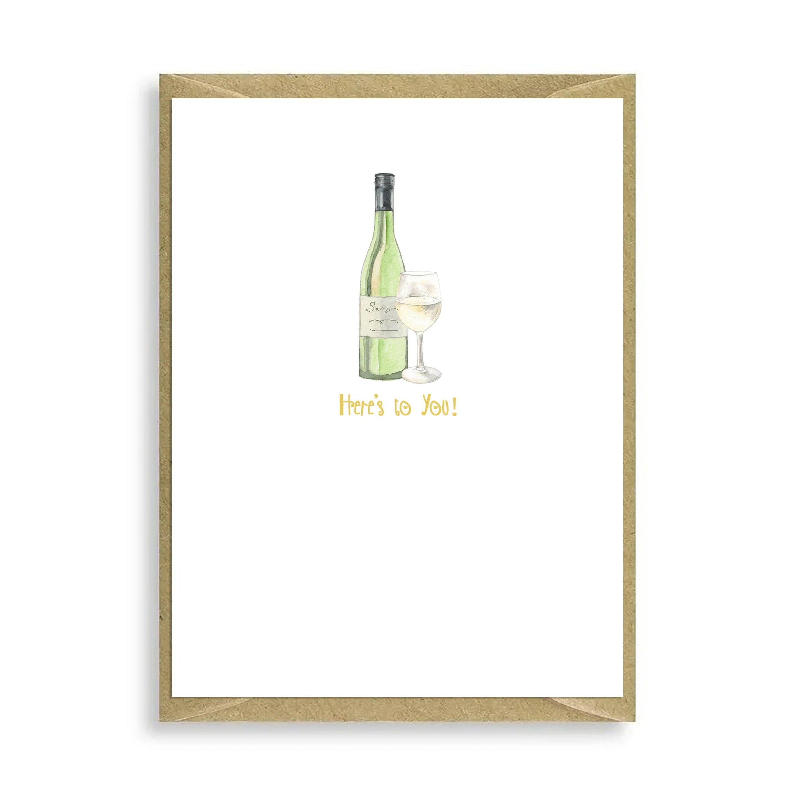 Fabulous Gifts Crumble & Core Wine Here'S To You Mini Card by Weirs of Baggot Street