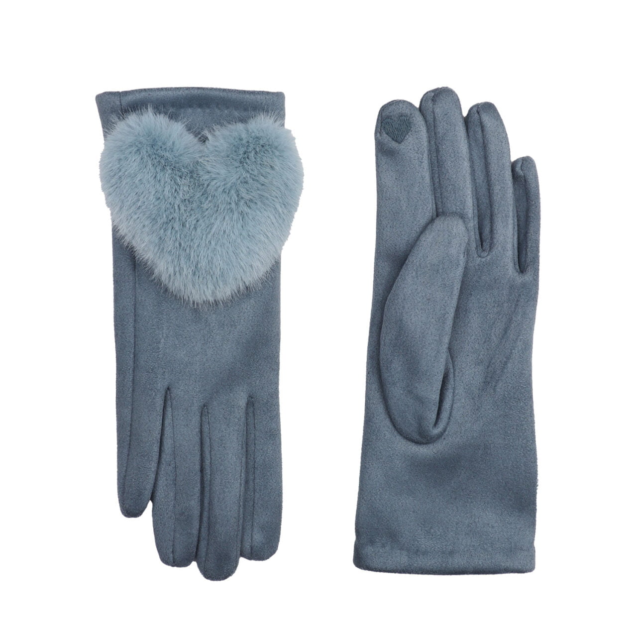 Fabulous Gifts Fashion Faux Fur Heart Gloves Black Grey by Weirs of Baggot Street