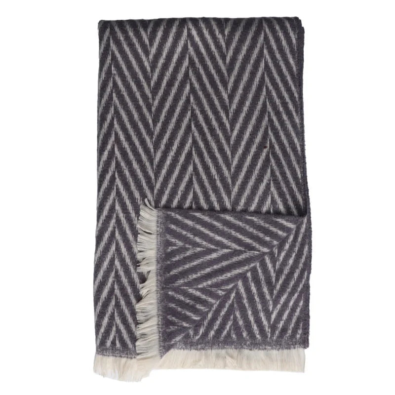 Fabulous Gifts Fashion Grey Chevron Fringed Scarf by Weirs of Baggot Street