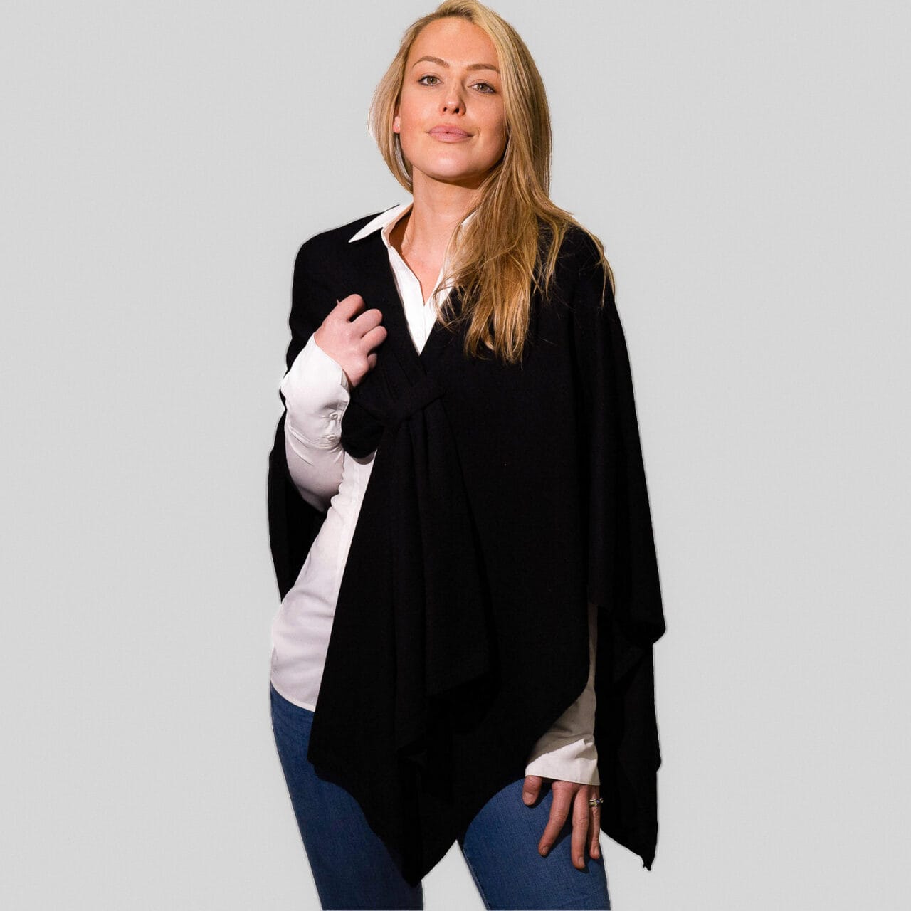 Fabulous Gifts Fashion Poncho Pull Through Black by Weirs of Baggot Street